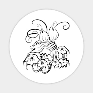 Fantasy Flower Line Art You Color Magnet